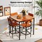 Costway 5-Piece Industrial Dining Table Set with Counter Height Table & 4 Bar Stools Black/Grey/Walnut
